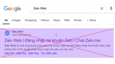 Cảnh giác website giả mạo Zalo để gắn link độc hại, người dân cần nâng cao cảnh giác khi sử dụng mạng xã hội