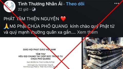 Giả mạo fanpage kêu gọi ủng hộ chùa Phổ Quang: Cảnh giác lừa đảo 'hoạt động từ thiện' trên mạng xã hội