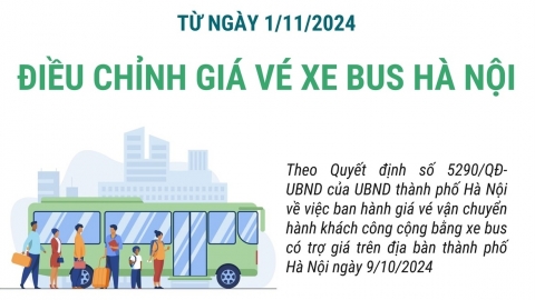 Hà Nội tăng giá vé xe buýt có trợ giá từ ngày 1/11/2024