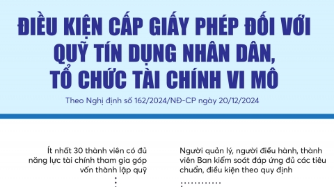 Điều kiện cấp giấy phép đối với quỹ tín dụng nhân dân, tổ chức tài chính vi mô