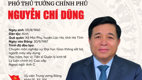 Tiểu sử Tân Phó Thủ tướng Chính phủ Nguyễn Chí Dũng