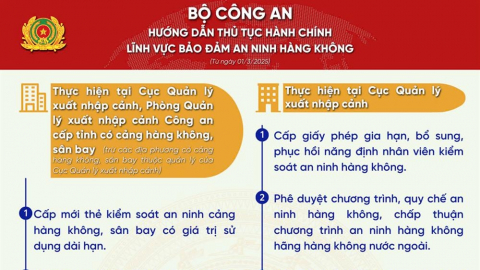 Bộ Công an giải quyết những thủ tục hành chính nào trong lĩnh vực an ninh hàng không?