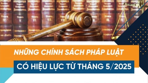 Chính sách pháp luật mới có hiệu lực từ tháng 5/2025