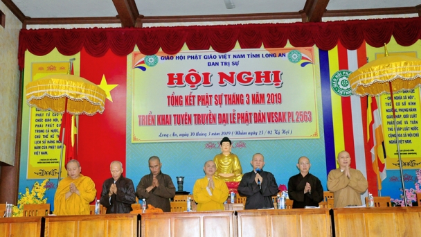 Hội nghị Tổng kết Phật sự tháng 3 và triển khai Đại lễ Vesak LHQ 2019 tại Long An