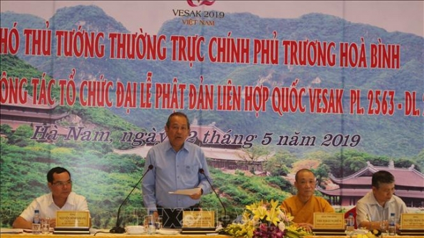 Phó Thủ tướng Trương Hòa Bình kiểm tra công tác chuẩn bị Đại lễ Vesak Liên hợp quốc 2019