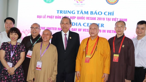 Họp báo tại Trung tâm Báo chí kết thúc Vesak 2019