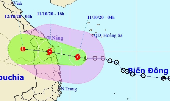 Bão số 6 hình thành hướng vào miền Trung