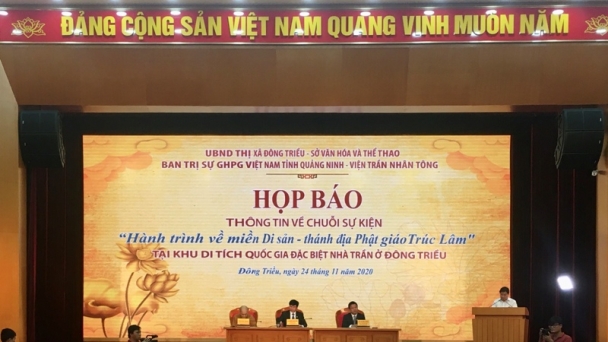 Họp báo chuỗi sự kiện 'Hành trình về miền Di sản – Thánh địa Phật giáo Trúc Lâm' tại Đông Triều