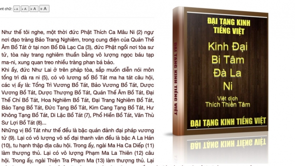 Kinh Đại Bi Tâm Đà Ra Ni (HT Thích Thiền Tâm dịch tiếng Việt)