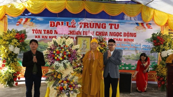 Thái Bình: Đại lễ trùng tu xây dựng ngôi chính điện chùa Ngọc Động