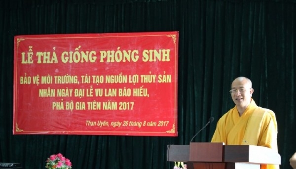 Chùa Ba Vàng và phật tử Lai Châu làm lễ phóng sinh, nhân mùa Vu Lan