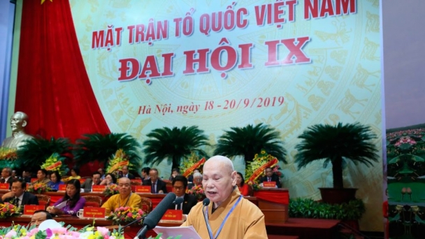 Phát biểu của Hòa thượng Chủ tịch HĐTS tại Đại hội đại biểu Mặt trận Tổ quốc Việt Nam lần thứ IX