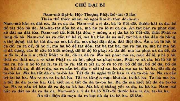 Phật dạy công đức trì tụng chú Đại Bi