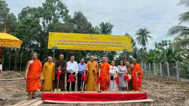 Hội Từ thiện chùa Tường Nguyên khánh thành 3 cây cầu, khởi công 3 phòng học tại tỉnh Kiên Giang