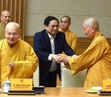 Thủ tướng Phạm Minh Chính tiếp đoàn đại biểu lãnh đạo Giáo hội Phật giáo Việt Nam