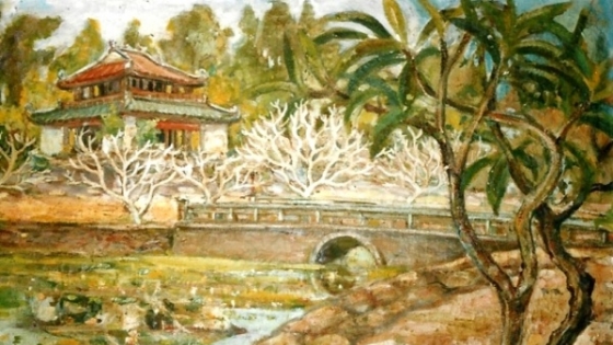 Bức tranh vẽ phong cảnh chùa Thiên Mụ của cố họa sĩ Tôn Thất Đào bị cướp