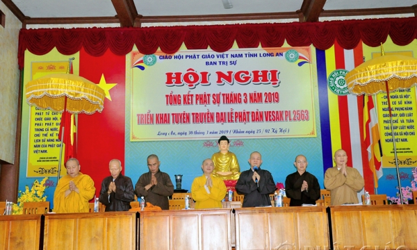 Hội nghị Tổng kết Phật sự tháng 3 và triển khai Đại lễ Vesak LHQ 2019 tại Long An