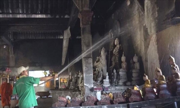 Cháy chùa Tà Bết ở Kiên Giang khiến 150 tượng Phật bị thiêu rụi