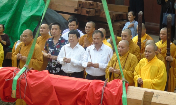 Tổ Đình Đống Cao tổ chức đại lễ thượng lương tòa Cửu Phẩm, trùng tu chính điện và đúc tượng Phật