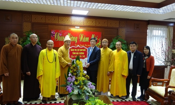 Hải Dương: BTS Phật giáo tỉnh thăm, chúc tết lãnh đạo tỉnh