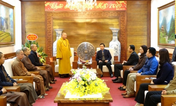 BTS Phật giáo Cao Bằng chúc tết các cơ quan lãnh đạo tỉnh
