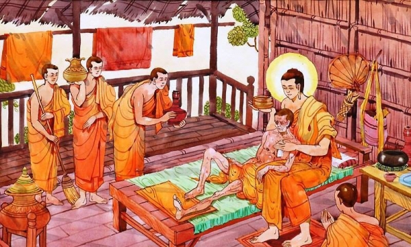Suy ngẫm lời Phật dạy nhân chuyện Phật tắm cho Tỳ kheo bệnh nặng