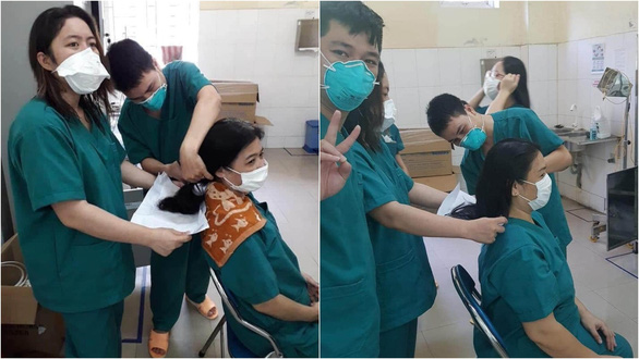 Các nữ bác sĩ cắt tóc để bước vào cuộc chiến chống Covid-19