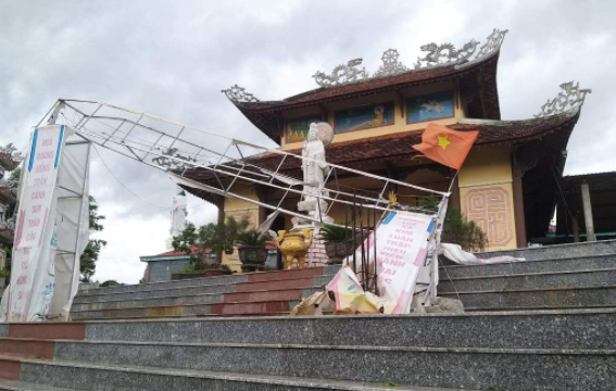 Nhiều ngôi chùa tại tỉnh Bình Định bị thiệt hại do bão số 9