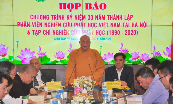 Họp báo về chương trình kỷ niệm 30 năm thành lập Phân viện Nghiên cứu Phật học Việt Nam tại Hà Nội