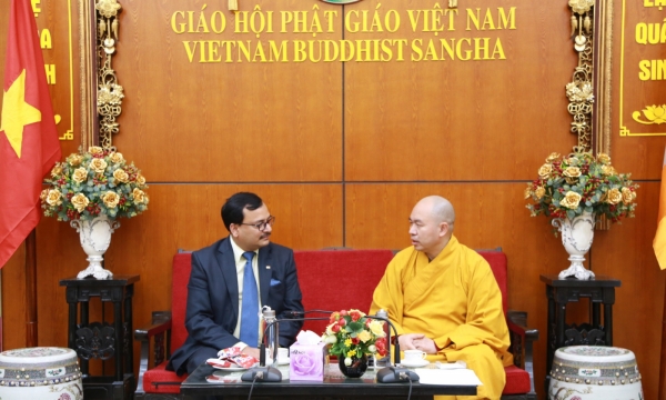 GHPGVN tiếp Phó Đại sứ Ấn Độ và Giám đốc Trung tâm Swami Vivekananda