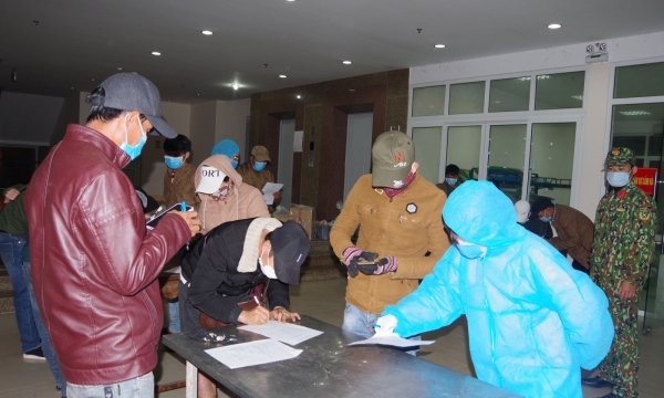 Bộ CHQS tỉnh TT Huế: Tiếp nhận thêm 67 công dân về cách ly tại địa phương