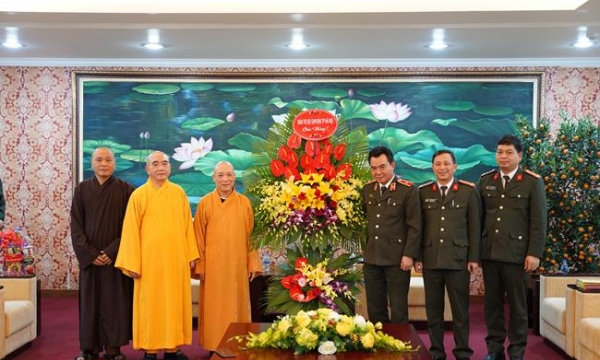 Chư Tôn đức BTS Phật giáo Hà Nội chúc Tết các cơ quan ban ngành Thành phố