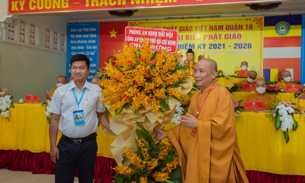 Đại hội đại biểu Phật giáo quận 10 lần thứ X nhiệm kỳ 2021-2026 thành công tốt đẹp