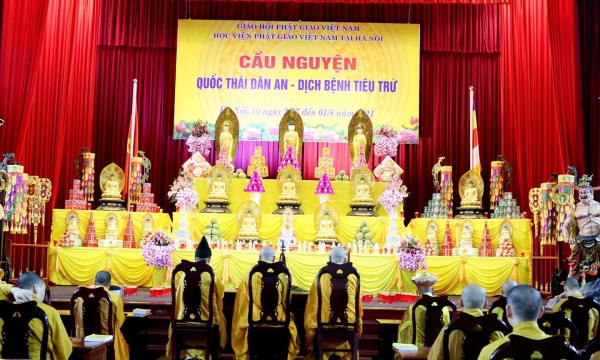 Học viện Phật giáo Hà Nội kết thúc 07 ngày trì tụng Kinh Dược Sư
