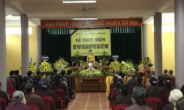 Phật giáo Tuyên Quang tổ chức Lễ truy niệm Đức pháp chủ Giáo hội Phật giáo Việt Nam