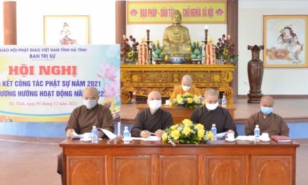 Hội nghị tổng kết công tác Phật sự Phật giáo tỉnh Hà Tĩnh năm 2021