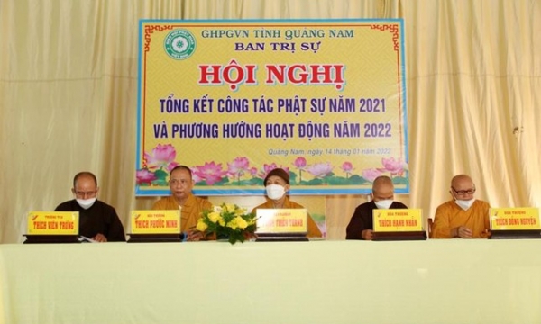 Ban Trị sự GHPGVN tỉnh Quảng Nam tổng kết công tác Phật sự năm 2021