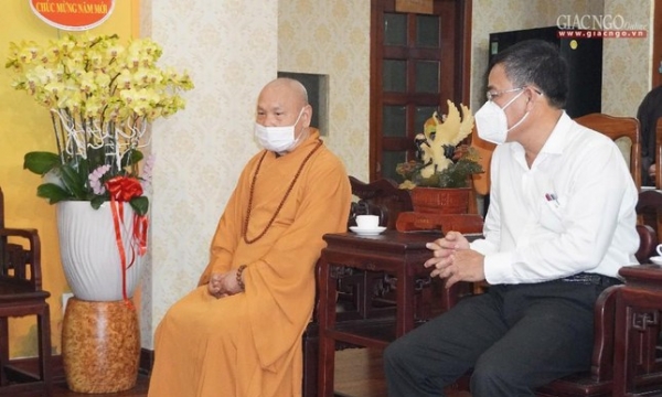 Ban Tôn giáo TP.HCM chúc Tết Hòa thượng Chủ tịch Hội đồng Trị sự, chư tôn đức Phật giáo quận 3