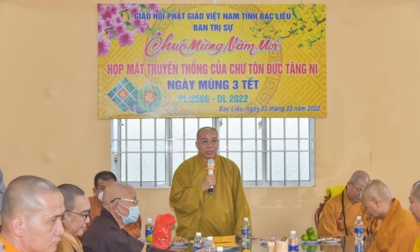 Ban Trị sự GHPGVN tỉnh Bạc Liêu họp mặt truyền thống đầu Xuân Nhâm Dần 2022