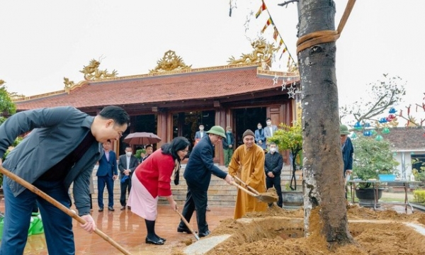 Lãnh đạo tỉnh Thanh Hóa dâng hương, trồng cây lưu niệm tại chùa Lục Nghĩa Trúc