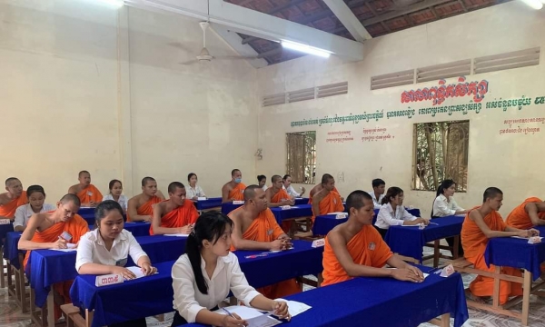 Hội Đoàn kết sư sãi Trà Vinh thi tốt nghiệp Sơ – Trung cấp Phật học năm học
