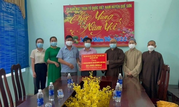 Ban Trị sự Phật giáo huyện Quế Sơn hỗ trợ xây nhà đại đoàn kết