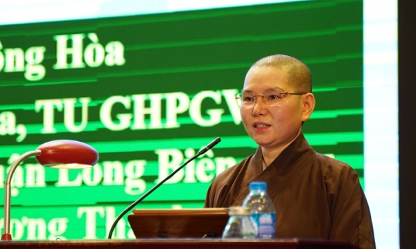 Hà Nội: NS.Thích Đồng Hòa chia sẻ Phật pháp tại Hội nghị tuyên truyền thực hiện Tang văn minh 2022