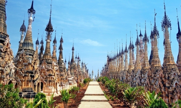 2500 tòa tháp ở ngôi chùa cổ hơn 2000 năm tuổi độc đáo của Myanmar