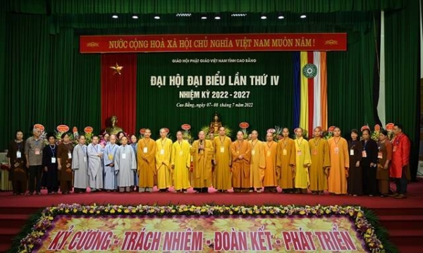 Hòa thượng Thích Gia Quang được tái suy cử Trưởng ban Trị sự GHPGVN tỉnh Cao Bằng nhiệm kỳ 2022-2027