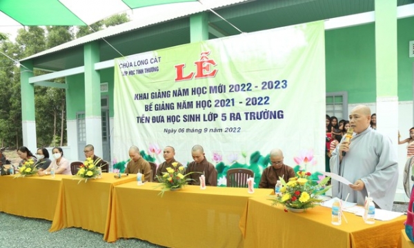 Lớp học tình thương chùa Long Cát khai giảng năm học mới 2022-2023