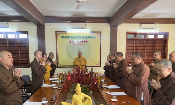 Ban Trị sự GHPGVN tỉnh Nghệ An họp triển khai nhiều Phật sự trọng tâm
