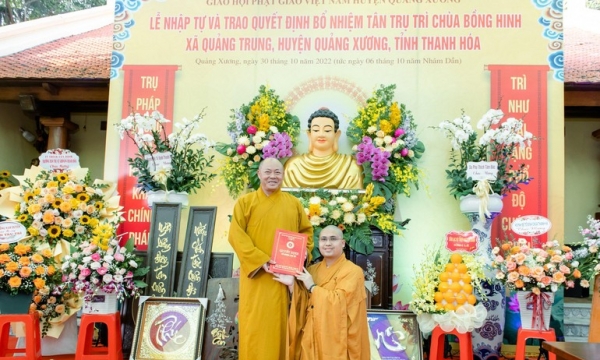 Trao quyết định bổ nhiệm trụ trì chùa Bồng Hinh, Thanh Hoá