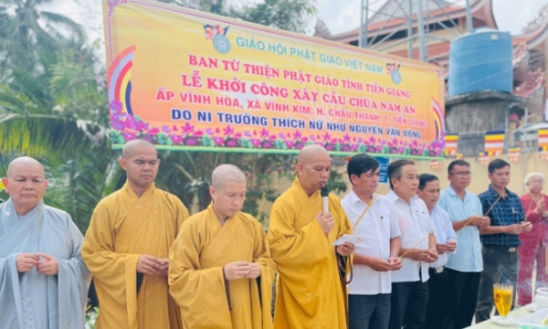 Ban TTXH Phật giáo tỉnh Tiền Giang khởi công xây dựng cầu dân sinh