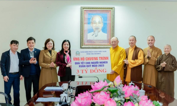 BTS Phật giáo tỉnh Thanh Hoá ủng hộ 3 tỷ đồng chương trình quà tết cho người nghèo